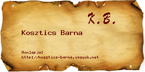 Kosztics Barna névjegykártya